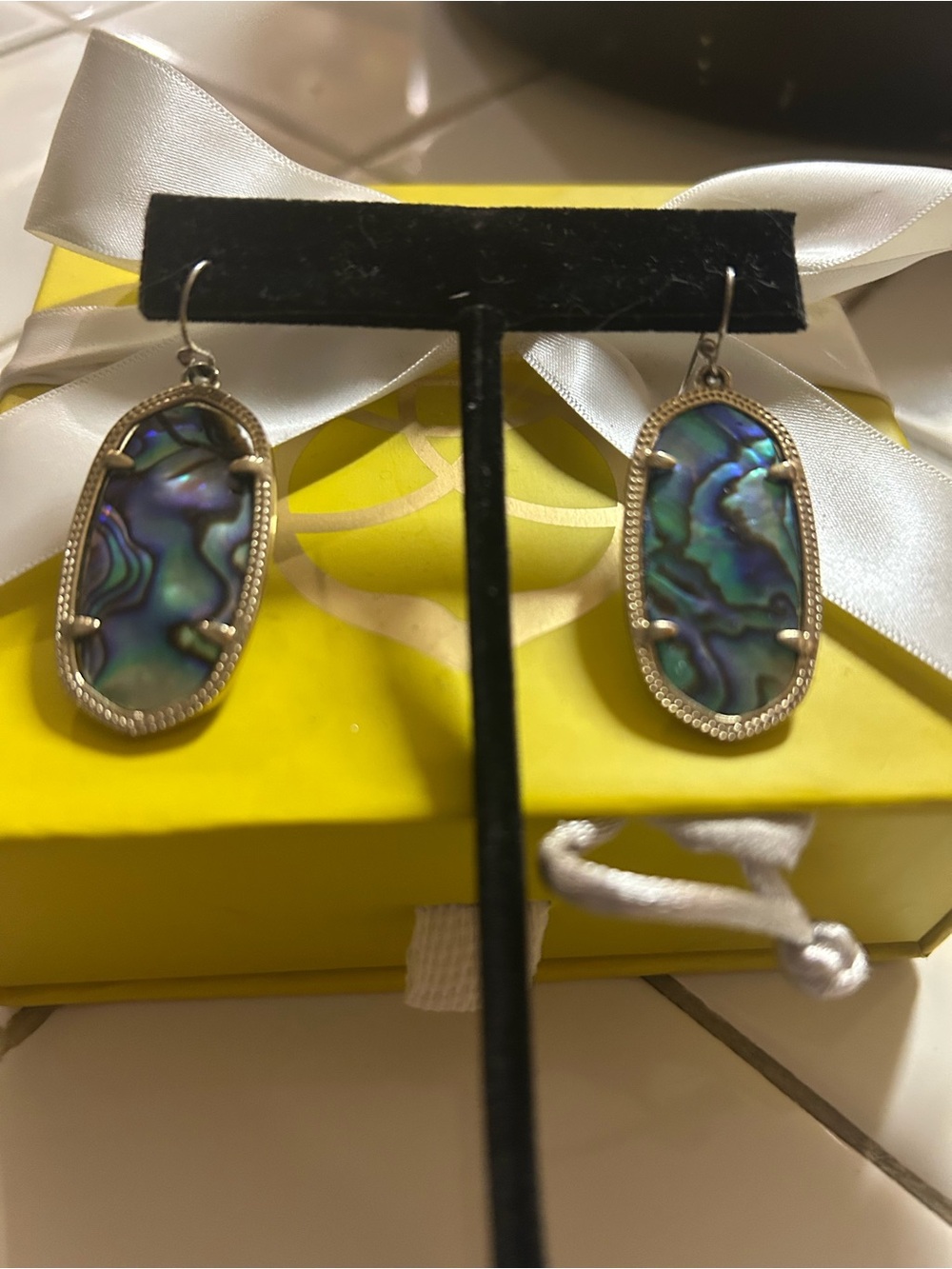 Kendra Scott, Abalone Shell Drop Earrings - Iridescent Green-Blue